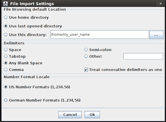 Import Settings